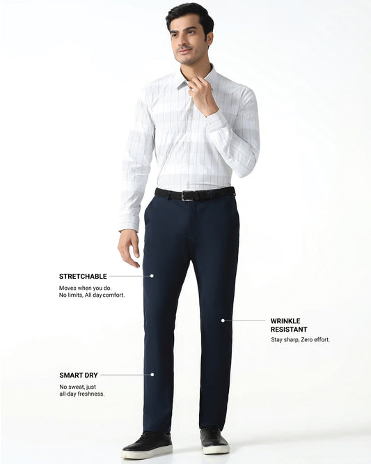 Navy TechPro Solid Trouser - Ashley
