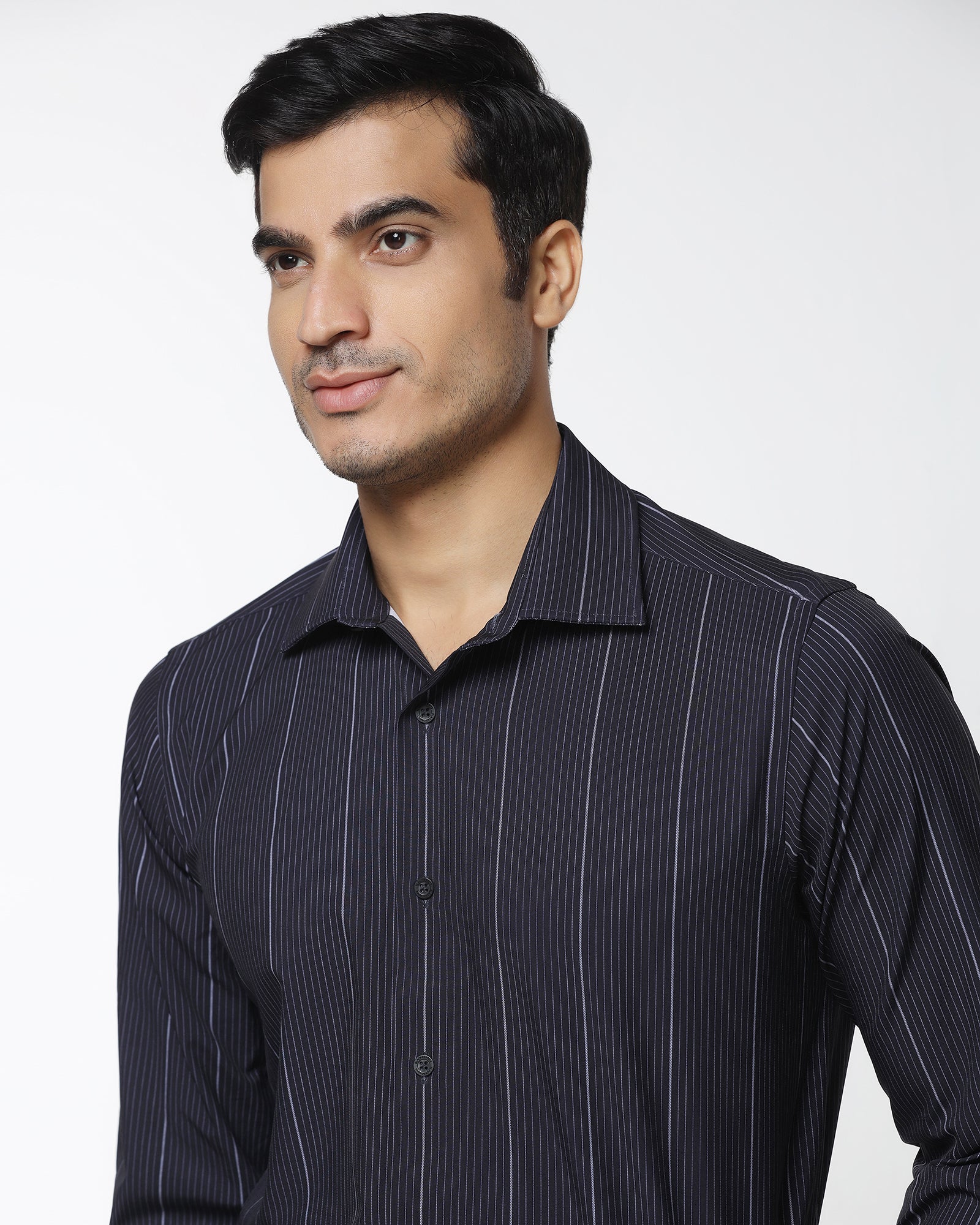 Navy TechPro Stripe Shirt - Grill
