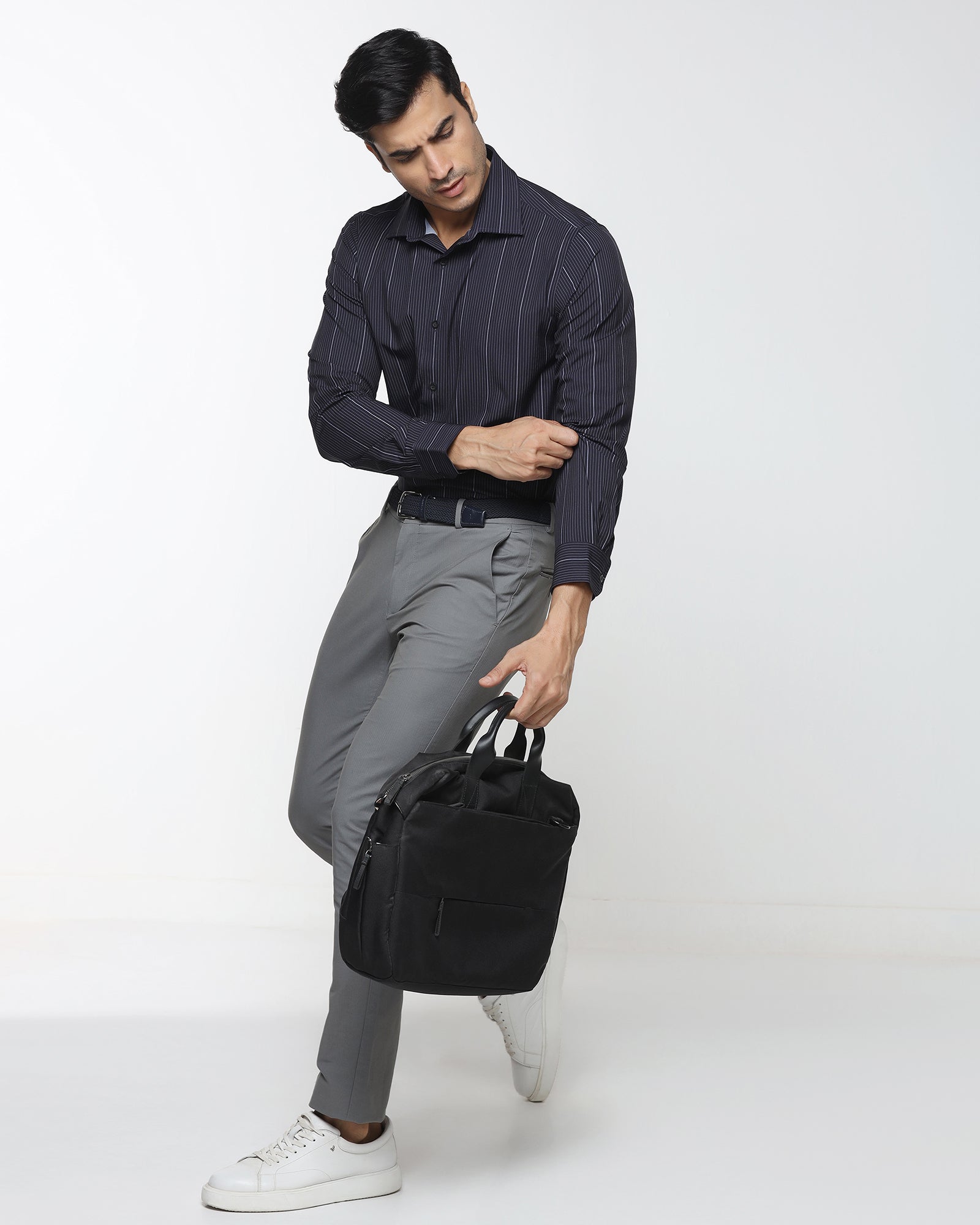 Navy TechPro Stripe Shirt - Grill