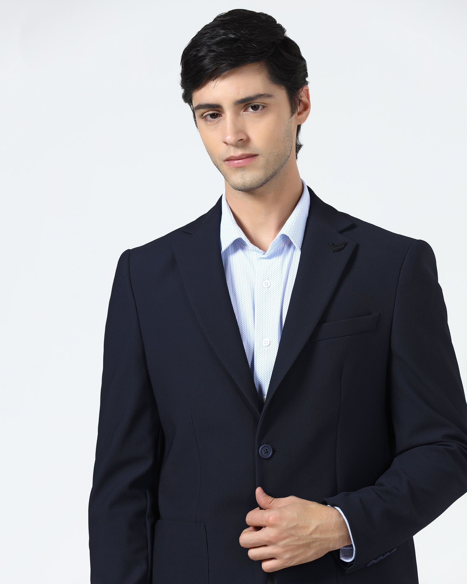 Navy TechPro Textured Blazer - Rodrygo