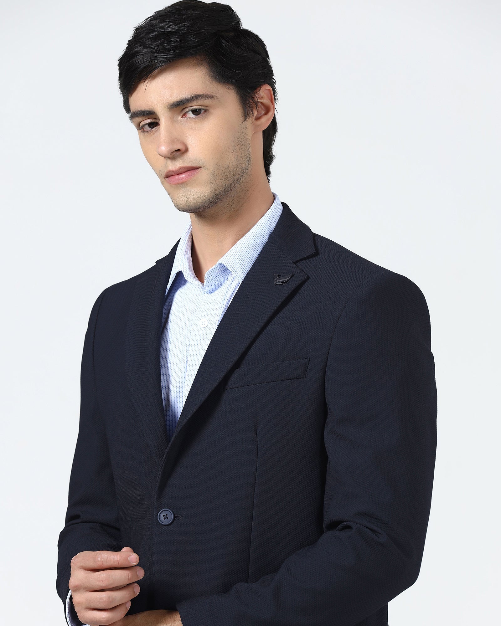 Navy TechPro Textured Blazer - Rodrygo