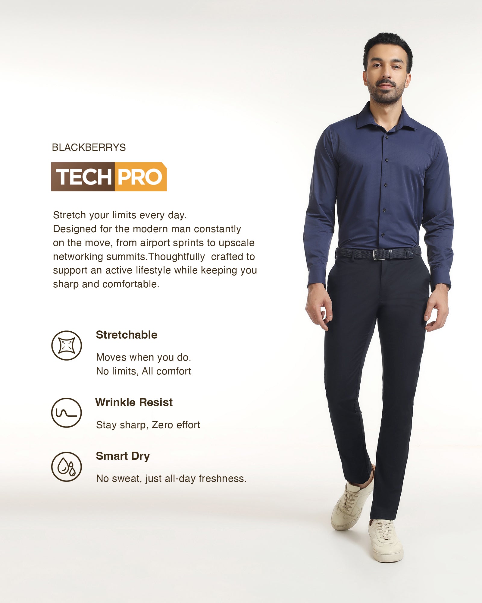 Navy TechPro Textured Khakis - Rapid