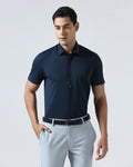 Navy Half Sleeve TechPro Textured Shirt - Henry