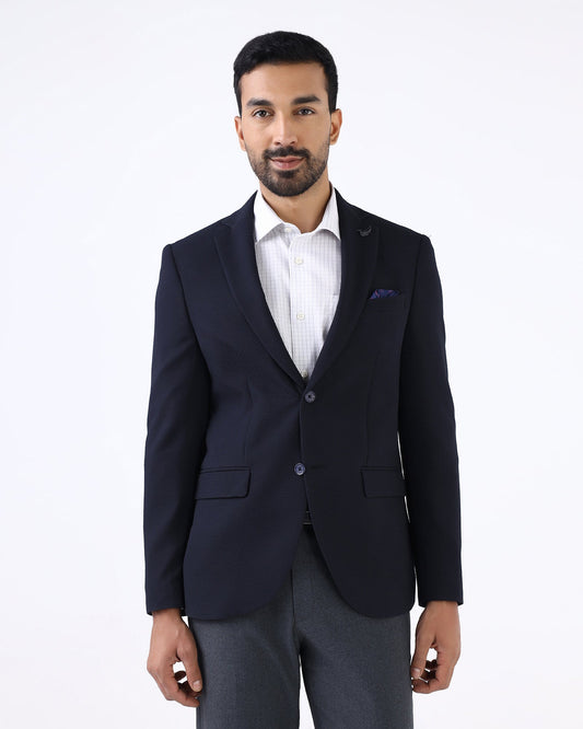 Navy Textured Blazer - Cano