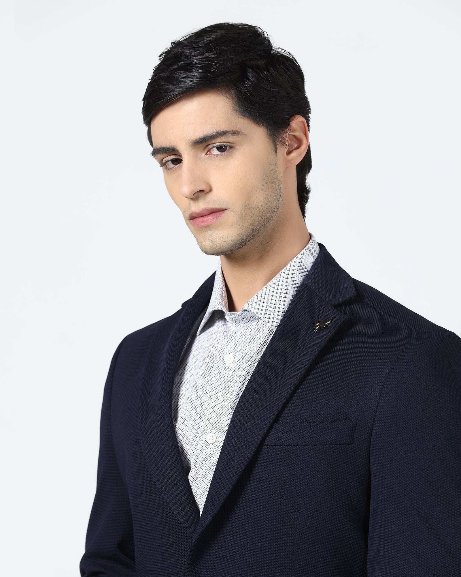 Navy Textured Blazer - Chris