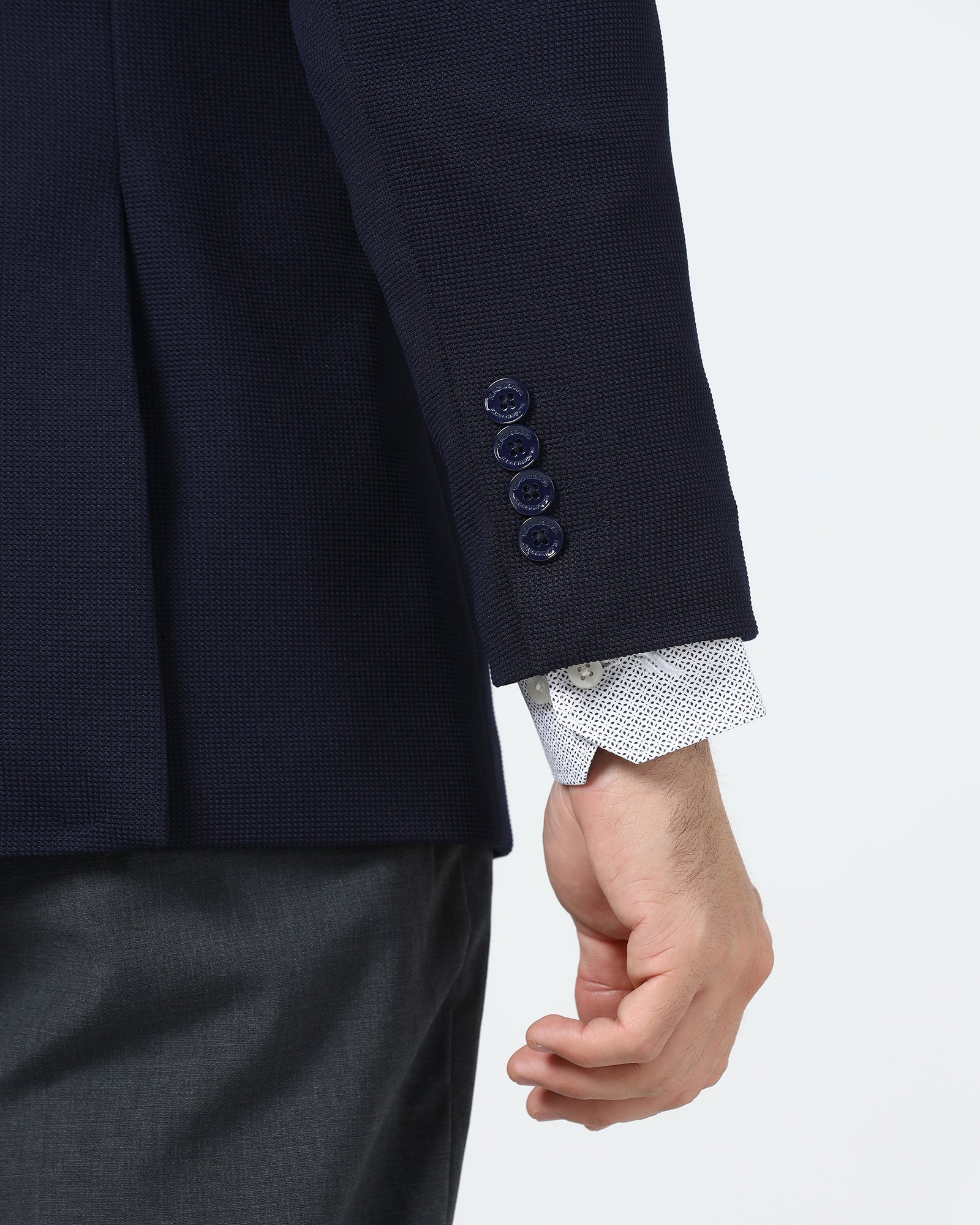 Navy Textured Blazer - Chris