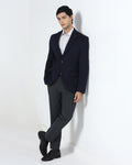 Navy Textured Blazer - Chris