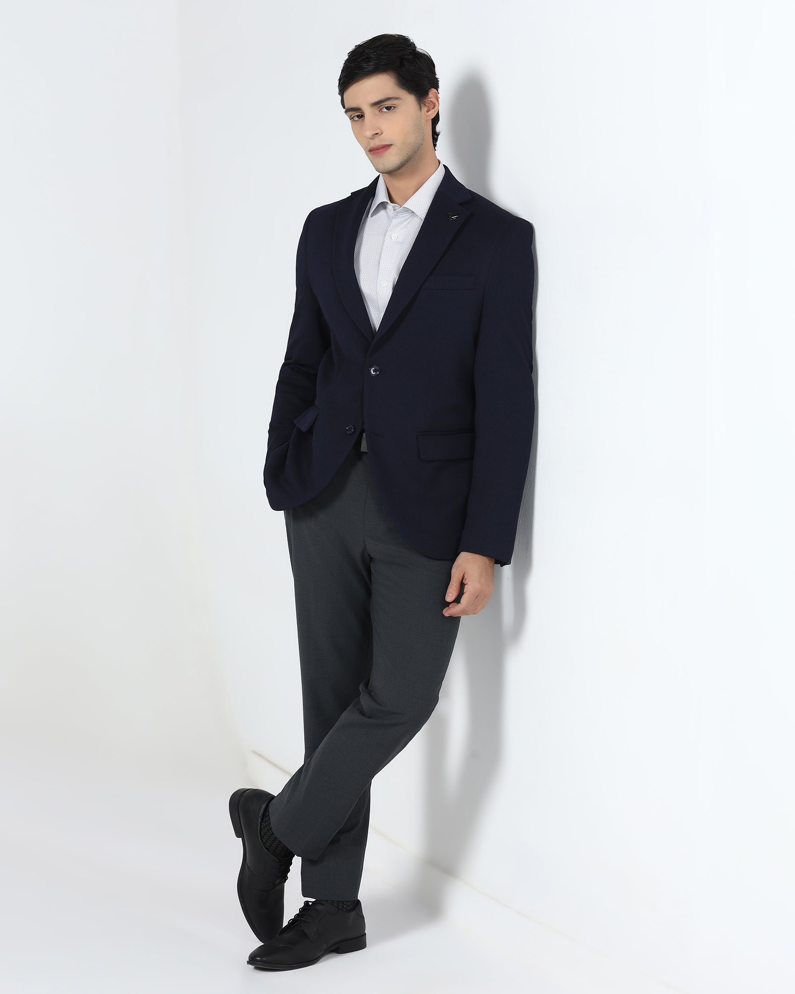 Navy Textured Blazer - Chris