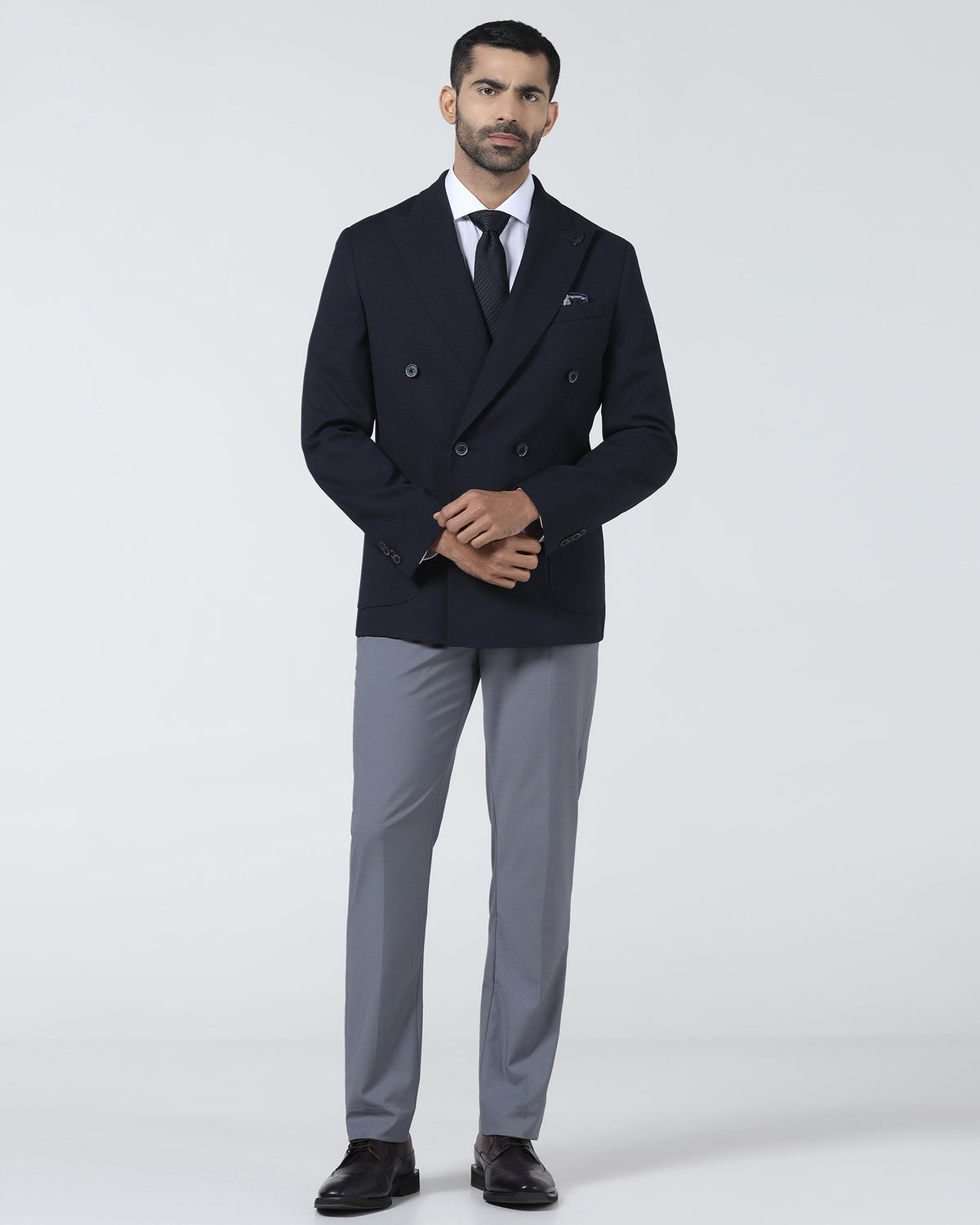 Navy Jacket Texture Buy Navy Textured Blazer - Denzel Online