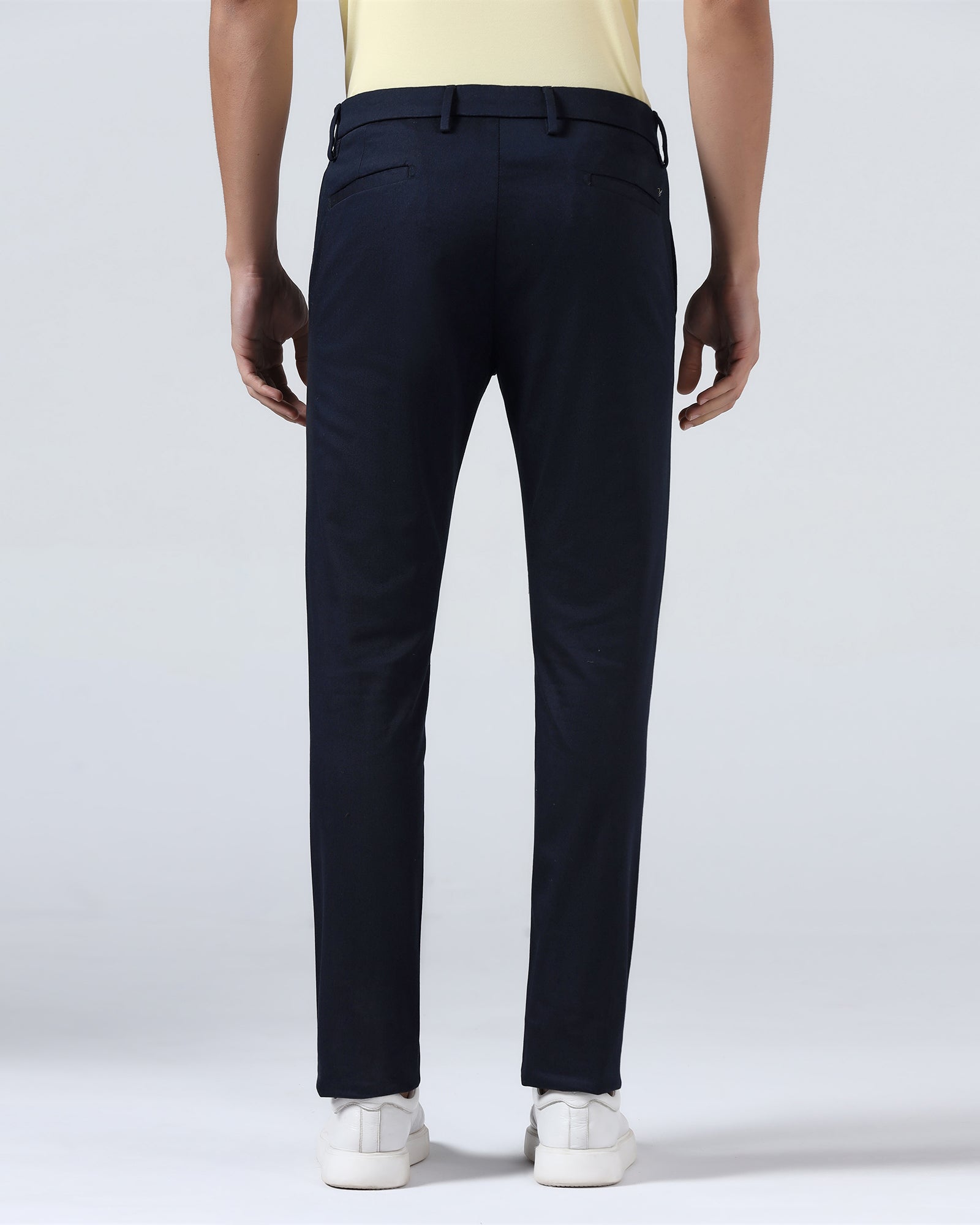 Navy Textured Khakis - Aurea