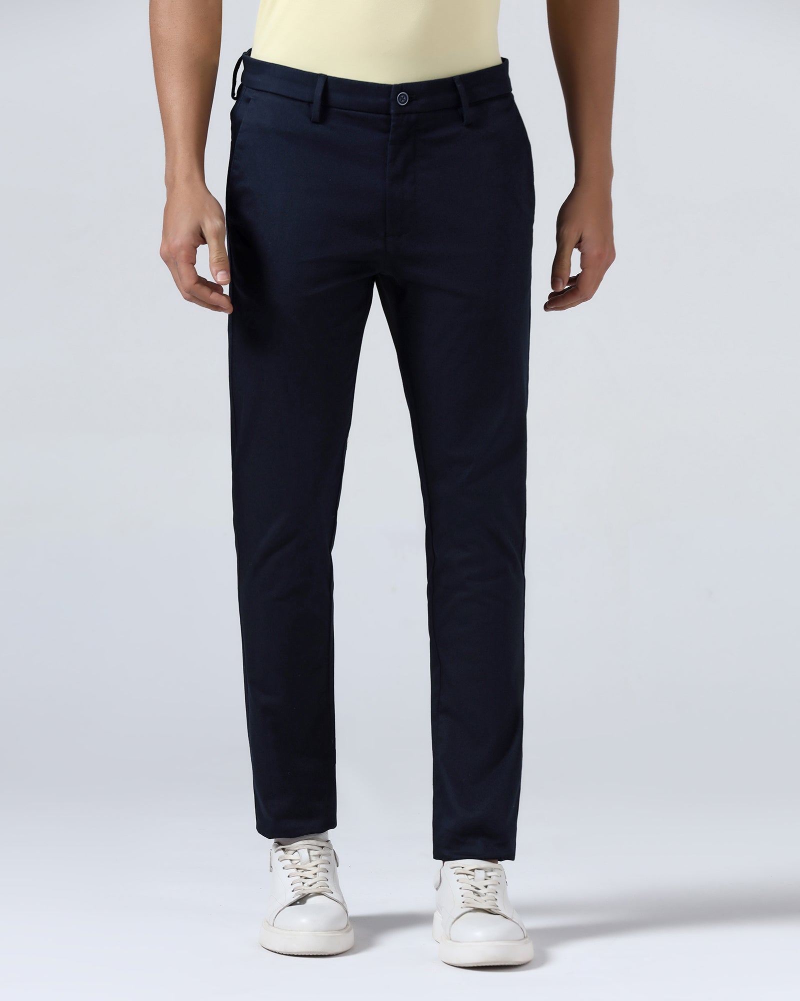 Navy Textured Khakis - Aurea