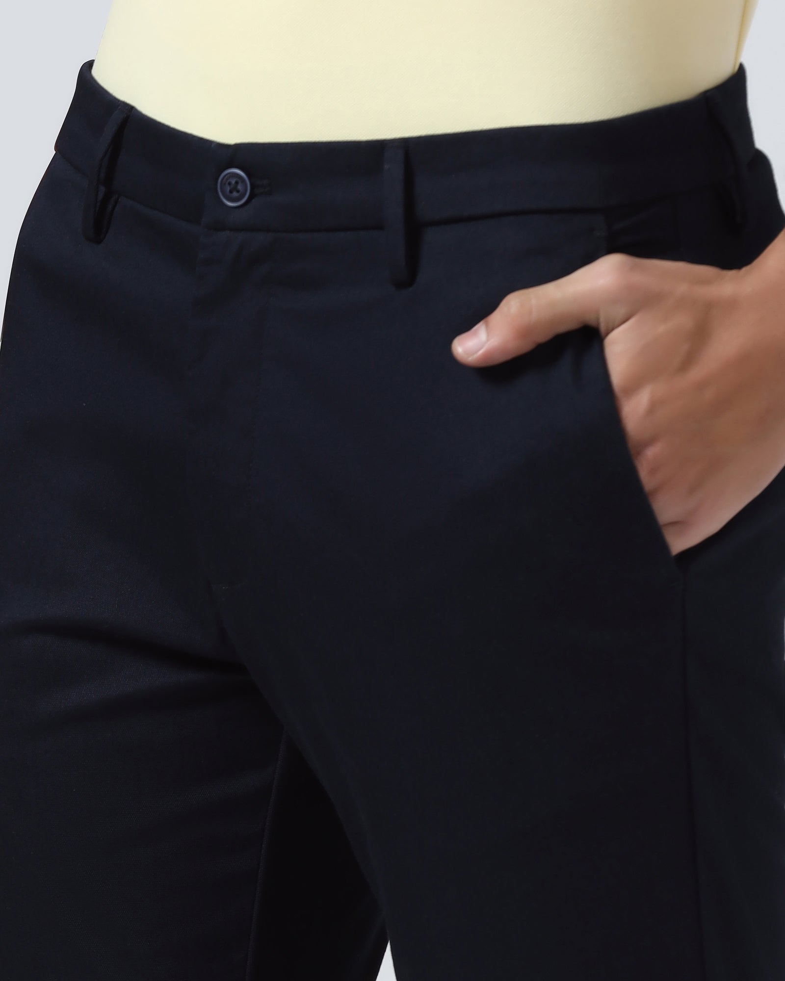 Navy Textured Khakis - Aurea