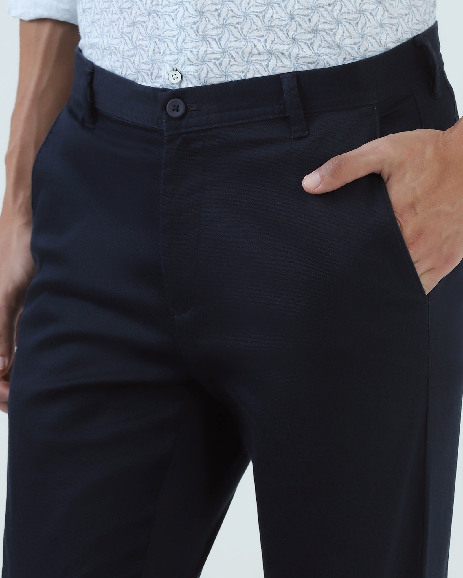 Navy Textured Khakis - Kart