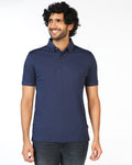 Navy Textured Polo - Wayne