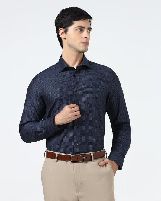 Navy Textured Shirt - Atlas
