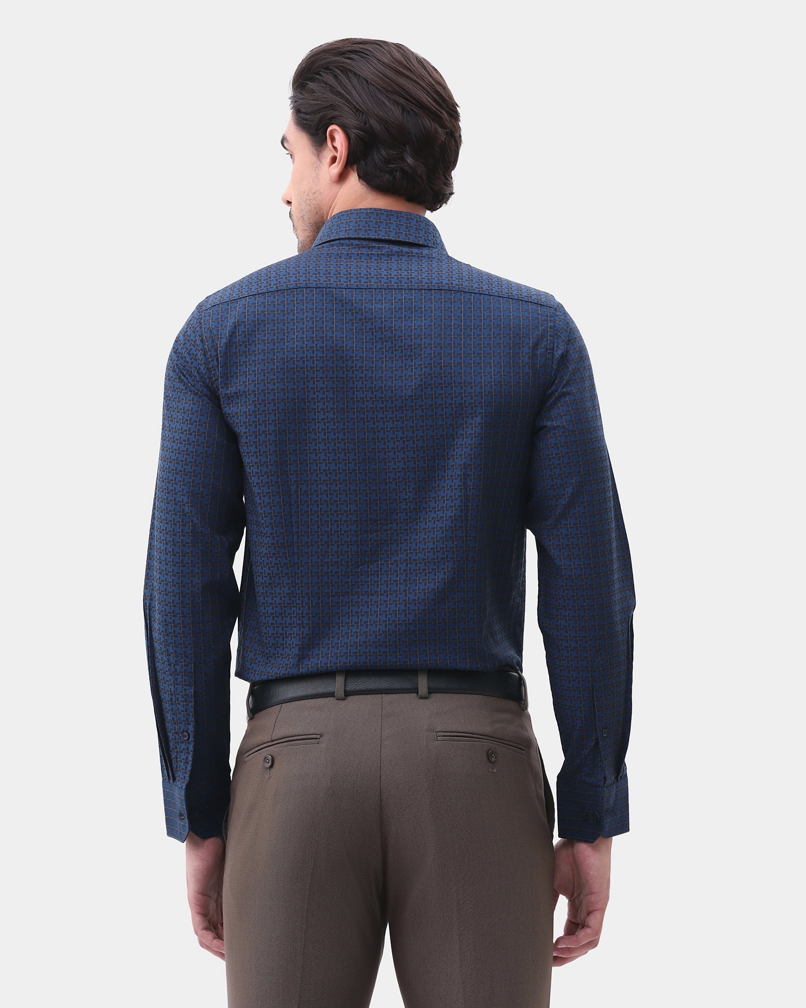 Navy Textured Shirt - Cizok