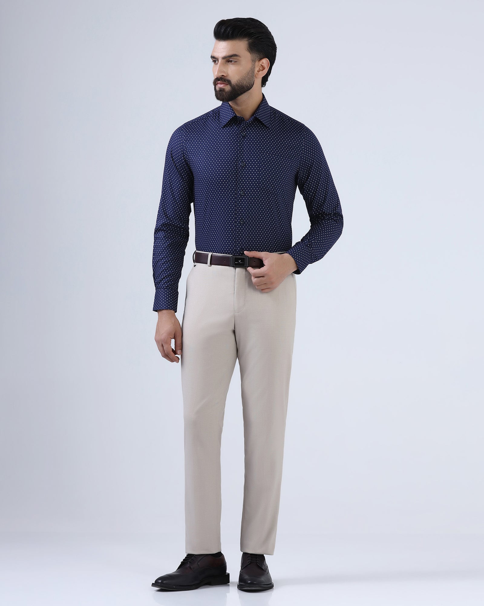 Navy Textured Shirt - Melan