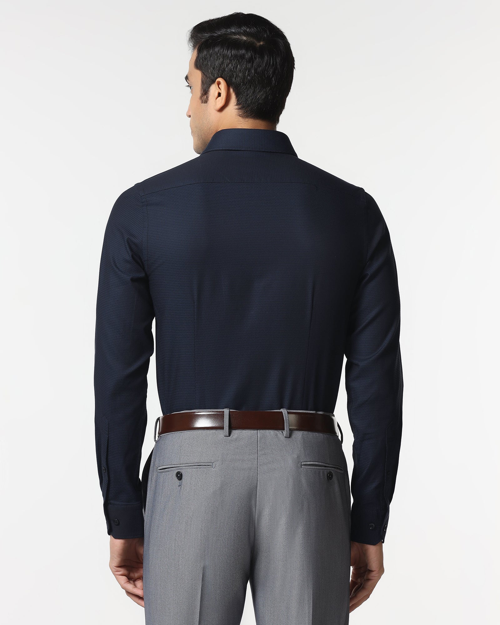 Navy Textured Shirt - Robin