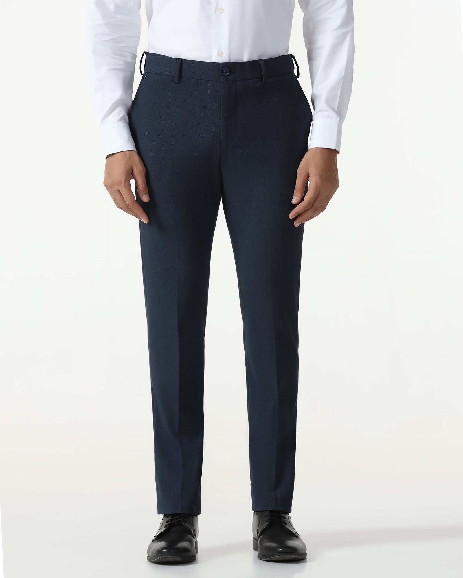 Navy Textured Trouser - Chivas