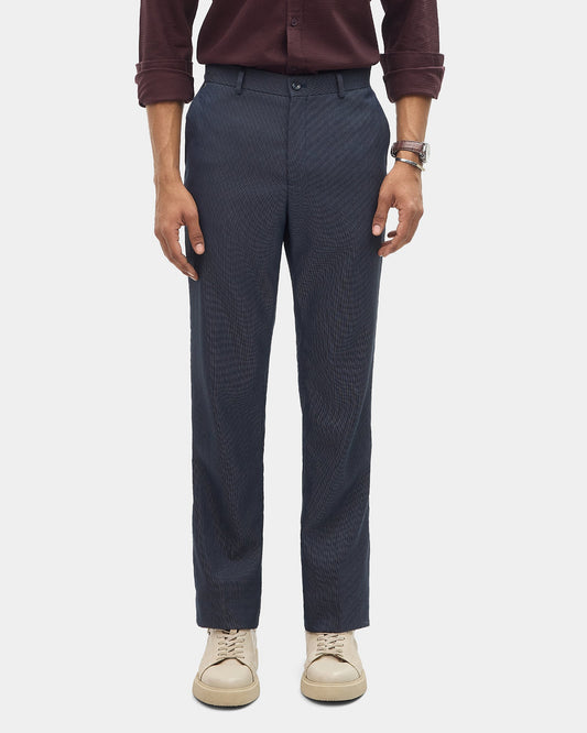 Navy Textured Trouser - Edox