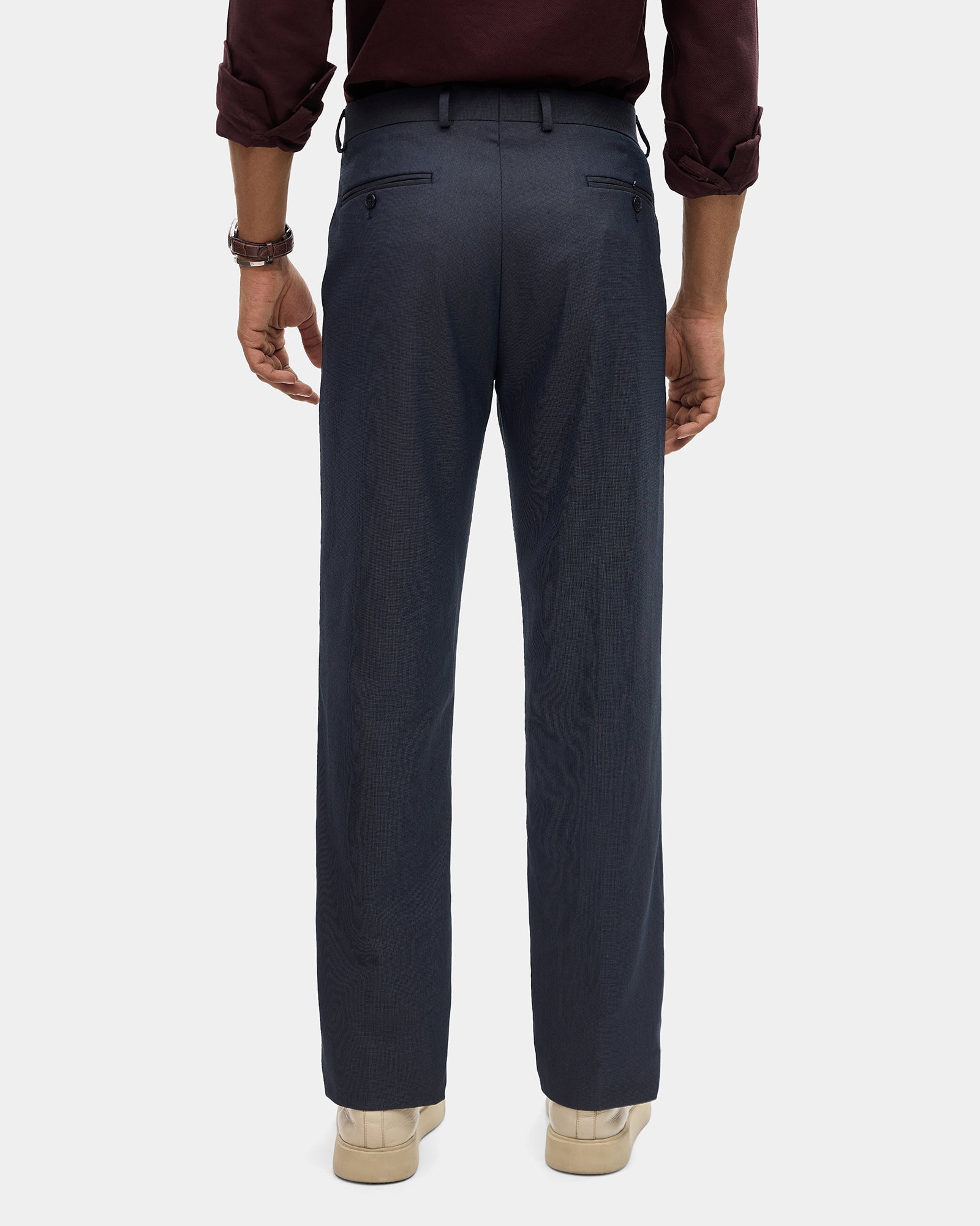 Navy Textured Trouser - Edox