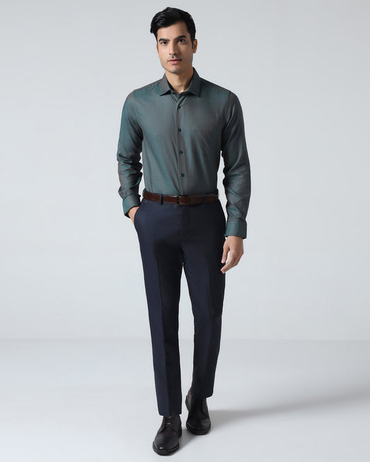 Navy Textured Trouser - Peroni