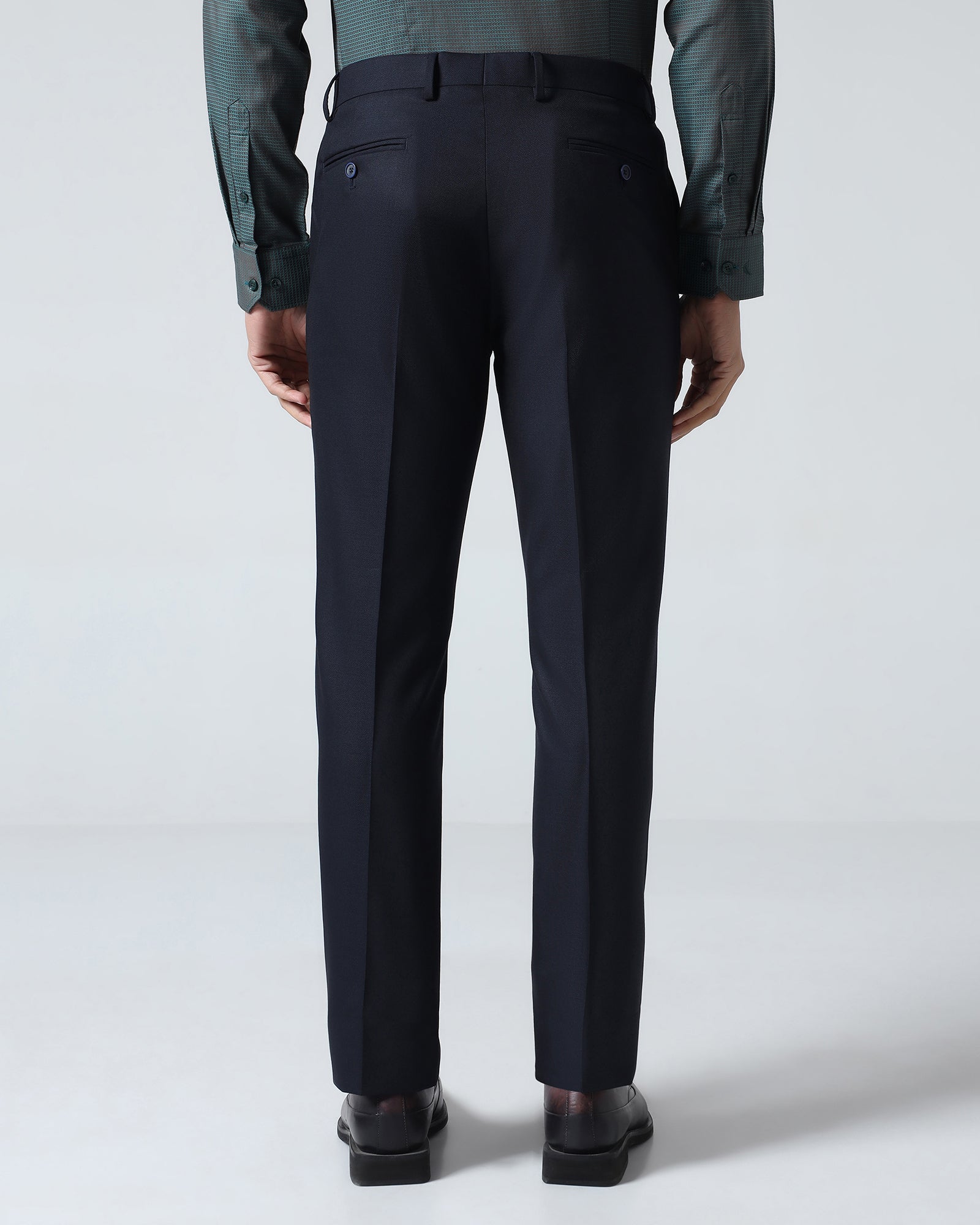 Navy Textured Trouser - Peroni