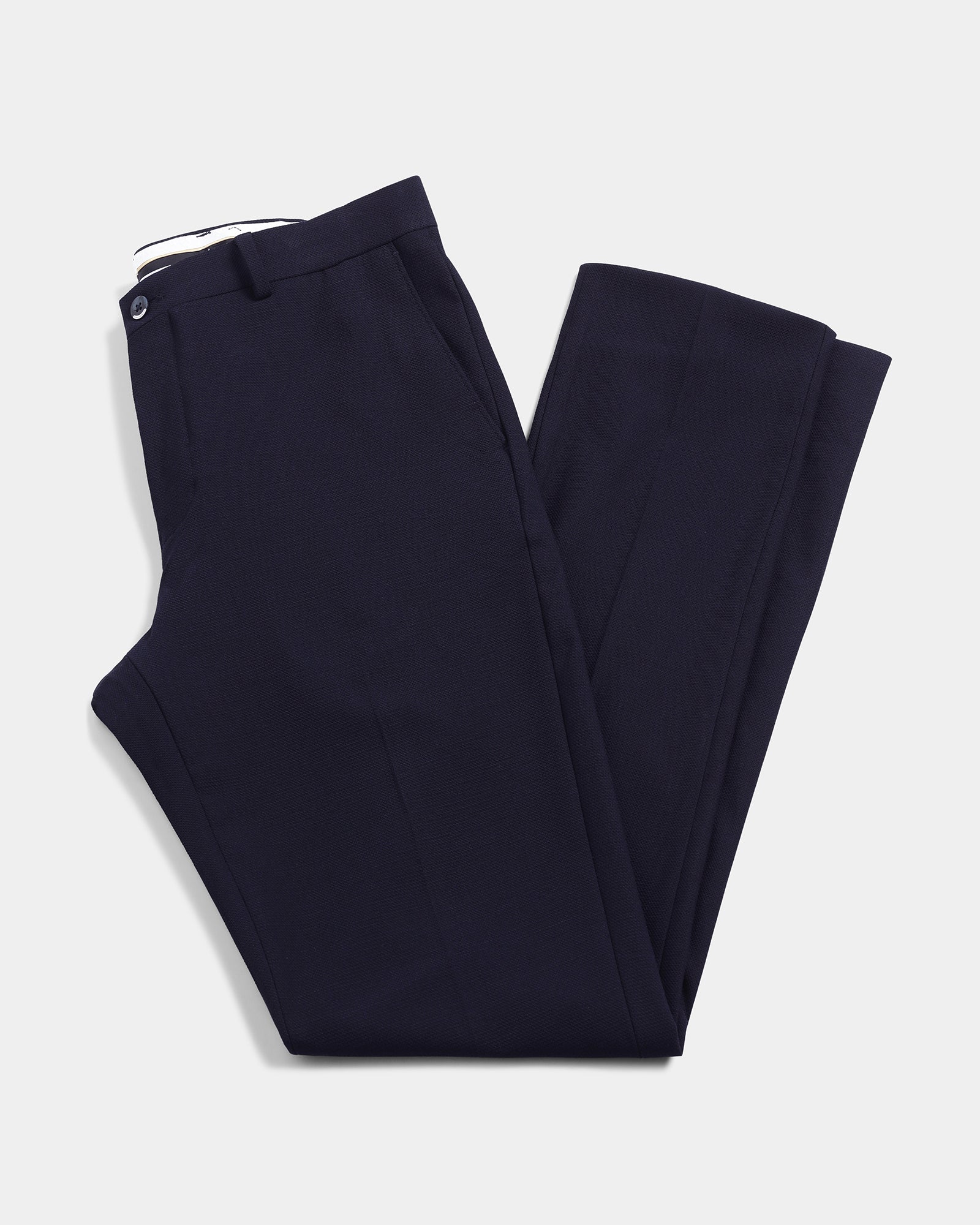 Navy Textured Trouser - Toni
