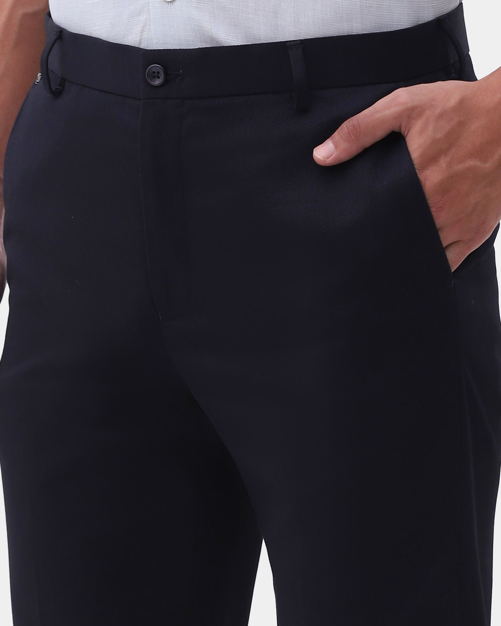 Navy Textured Trouser - Vute