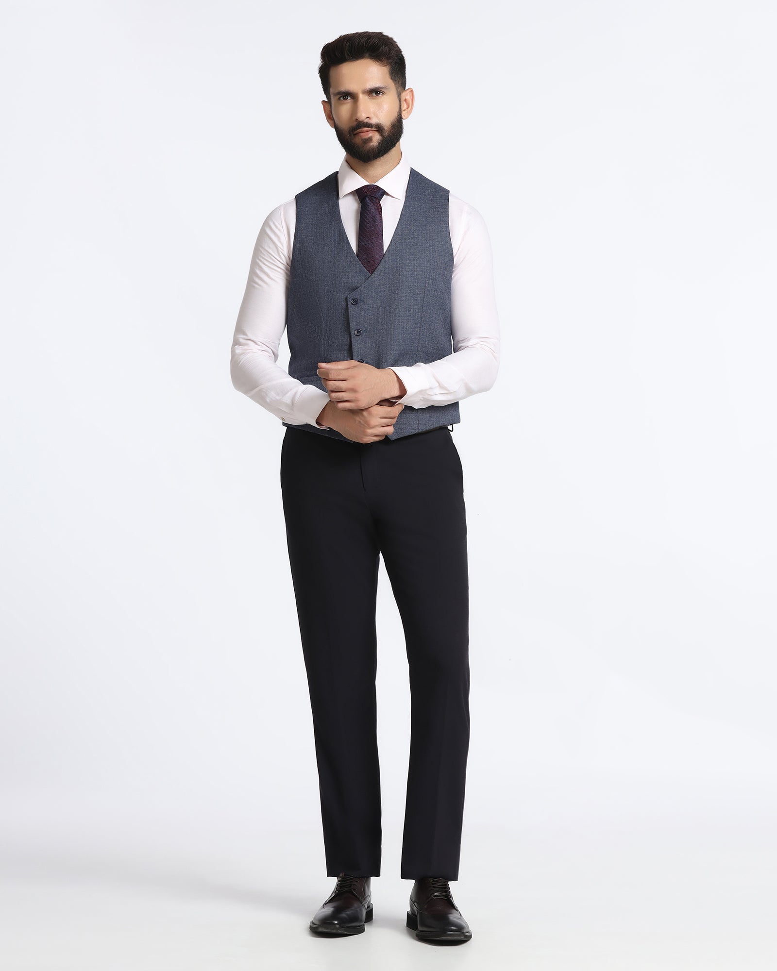 Navy Three Piece Solid Suit - Kelm