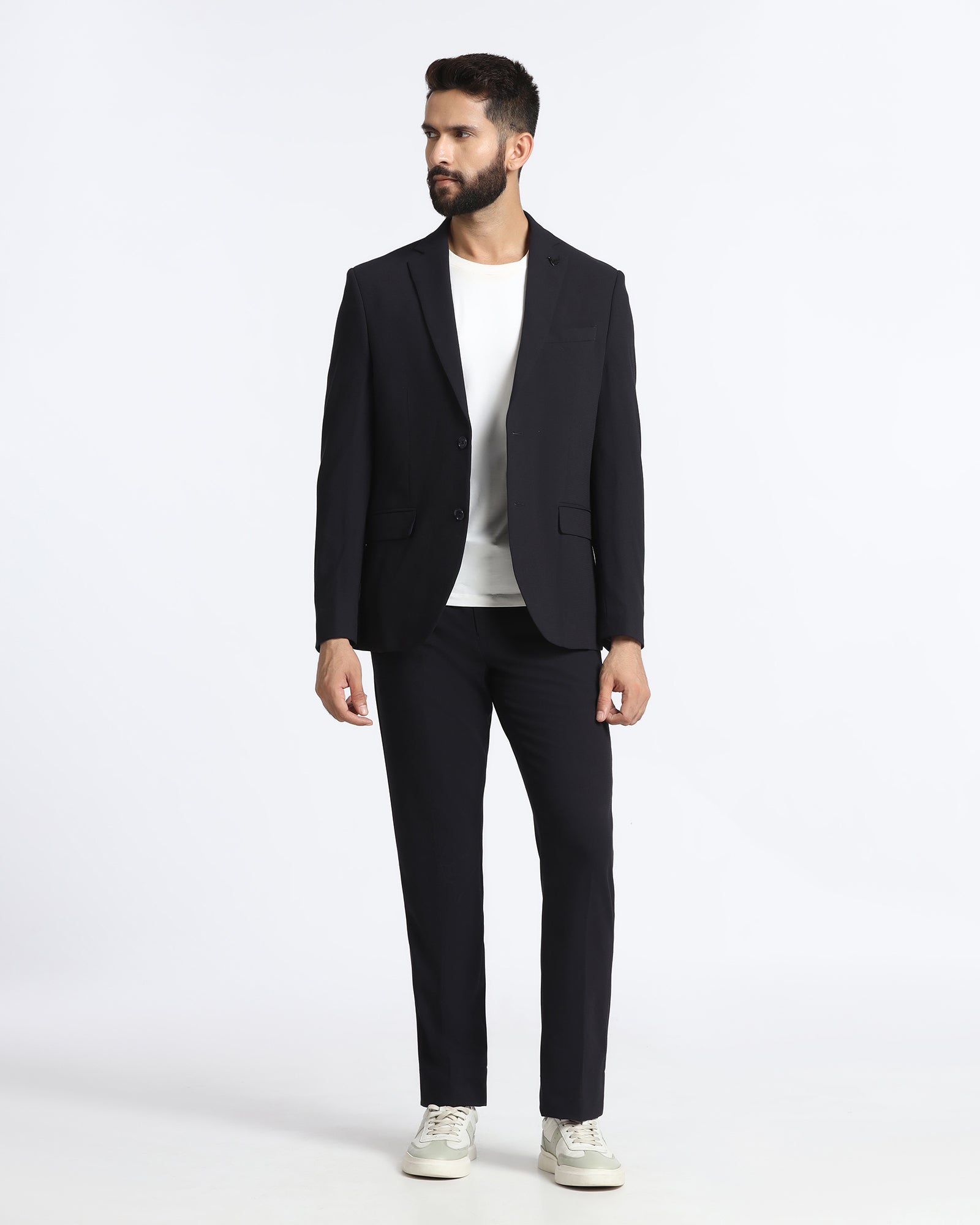 Navy Three Piece Solid Suit - Kelm