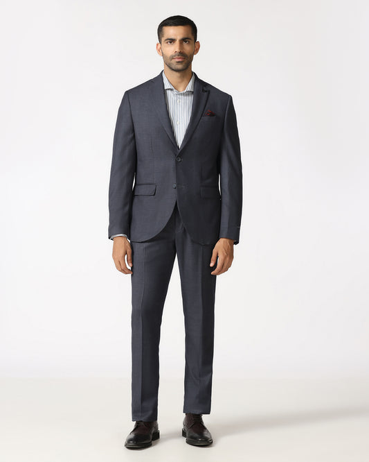 Navy Two Piece Check Suit - Donet