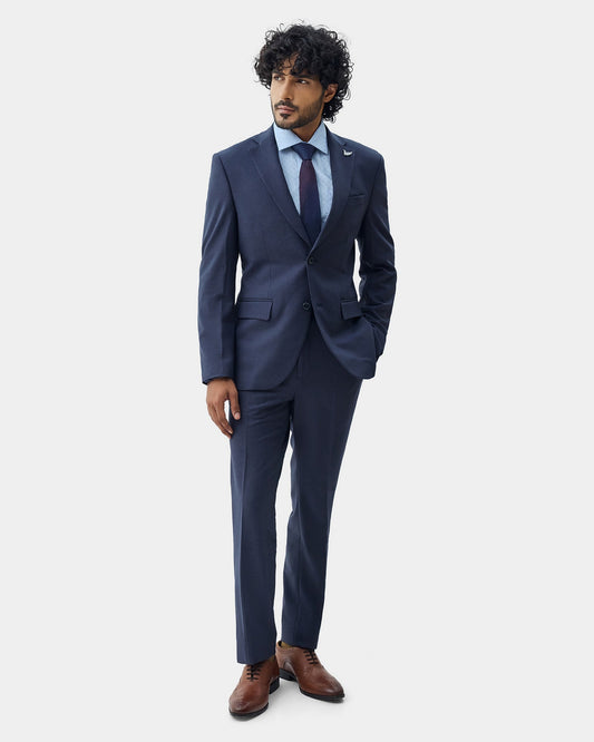 Navy Two Piece Solid Suit - Gesto