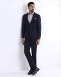 Navy Two Piece Textured Suit - Naples