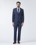 Navy Two Piece Textured Suit - Rex