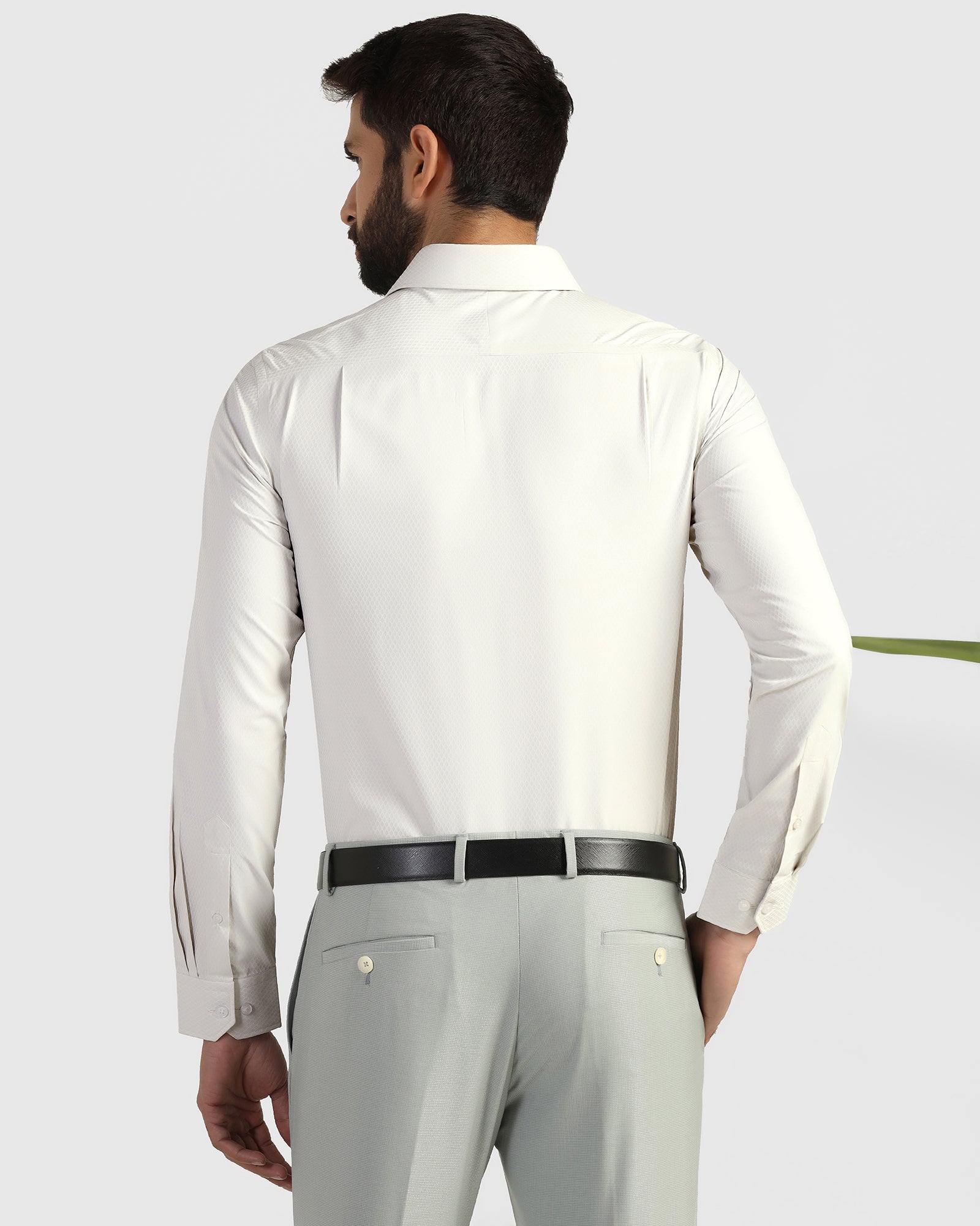 Non Iron Formal Grey Textured Shirt - Wren