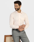 Non Iron Formal Peach Stripe Shirt - Wagon