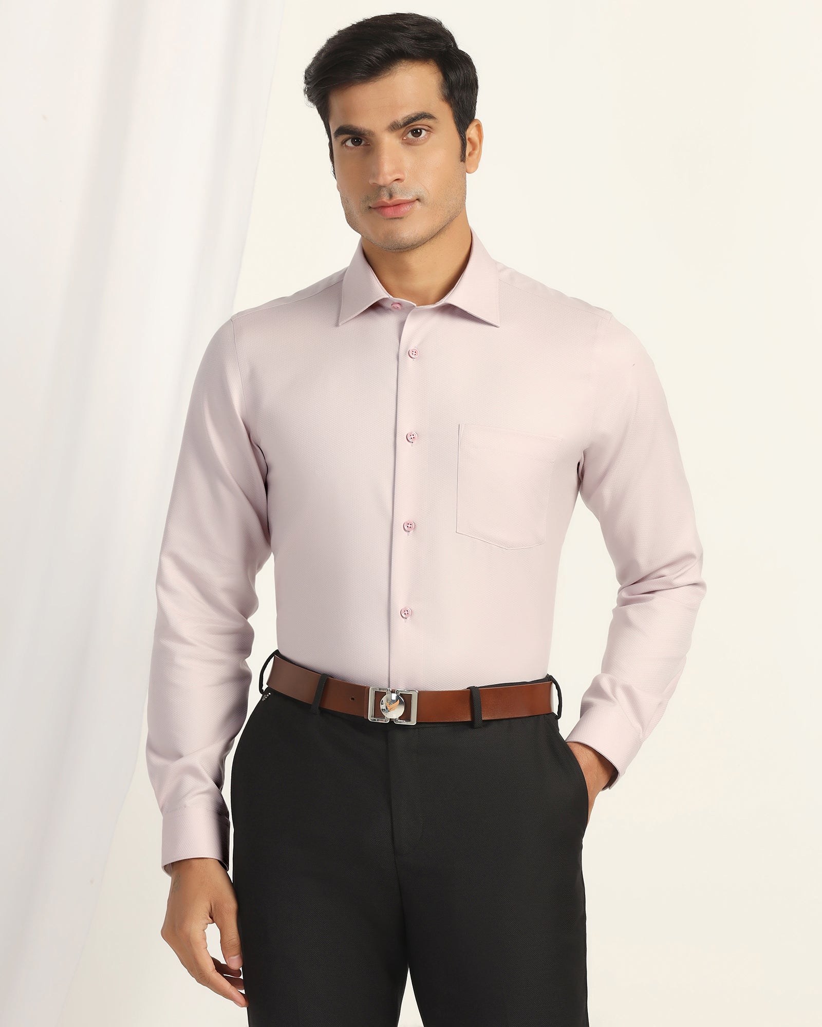 Non Iron Formal Pink Solid Shirt - P31