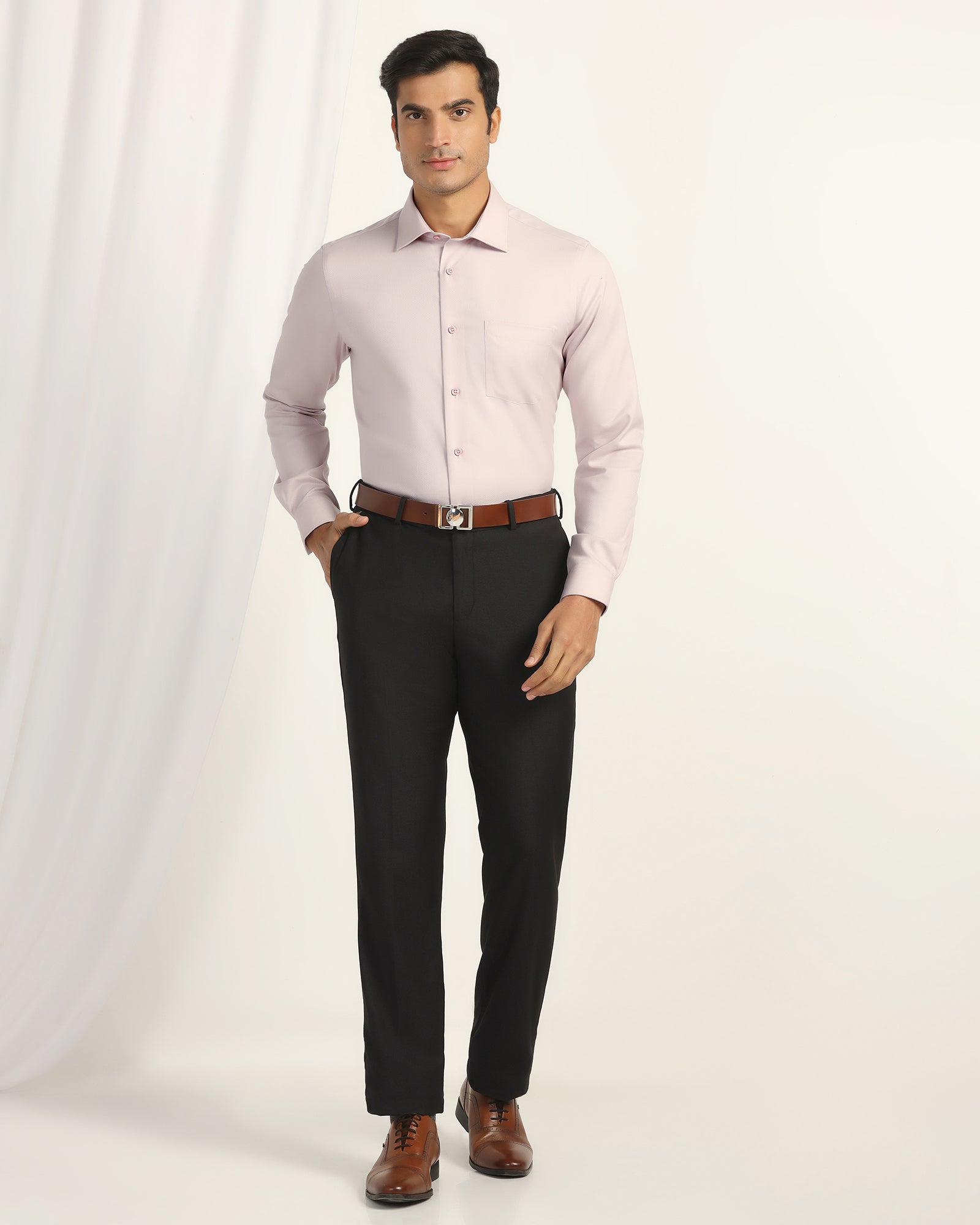 Non Iron Formal Pink Solid Shirt - P31