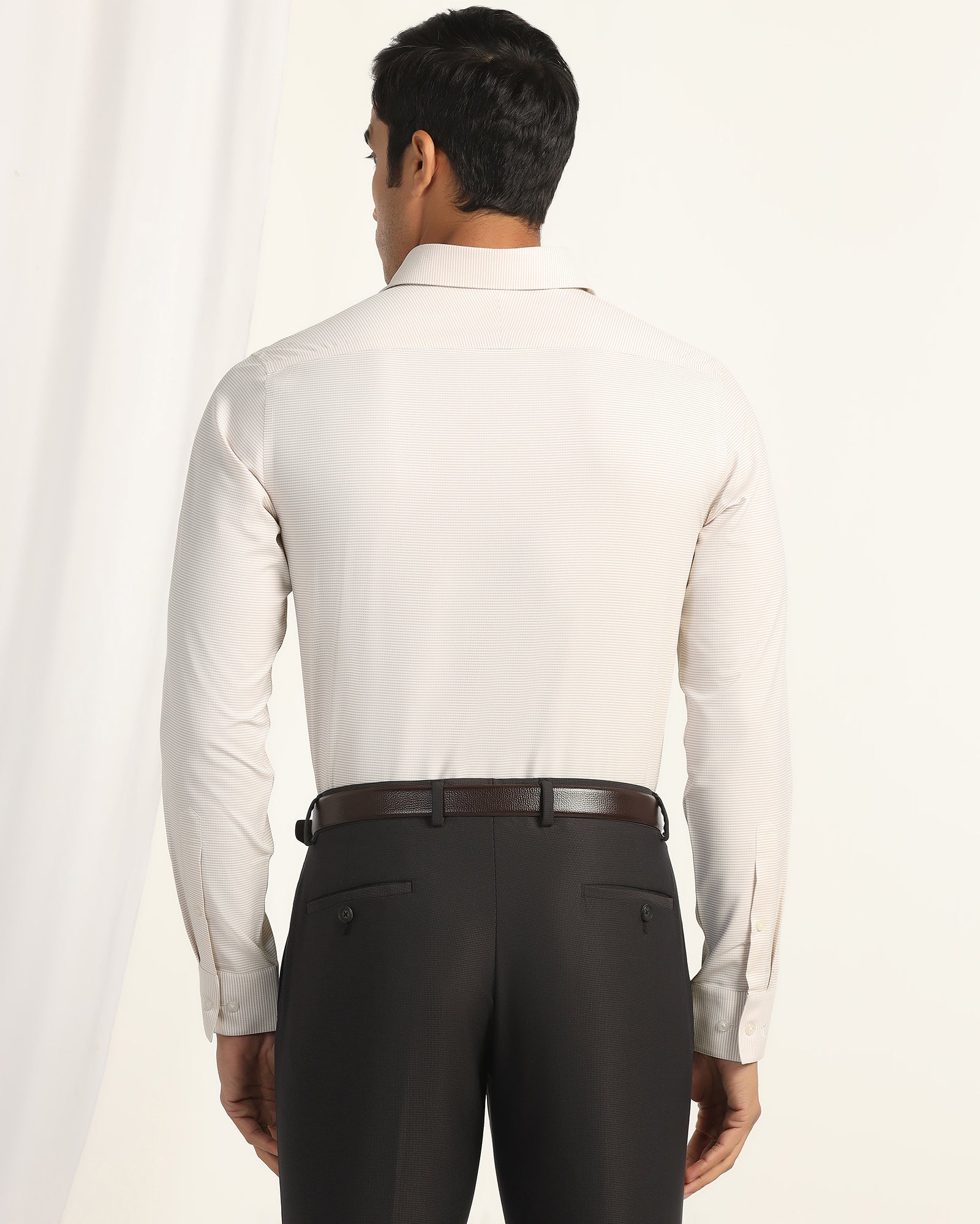 Non Iron Formal Yellow Textured Shirt - Wise