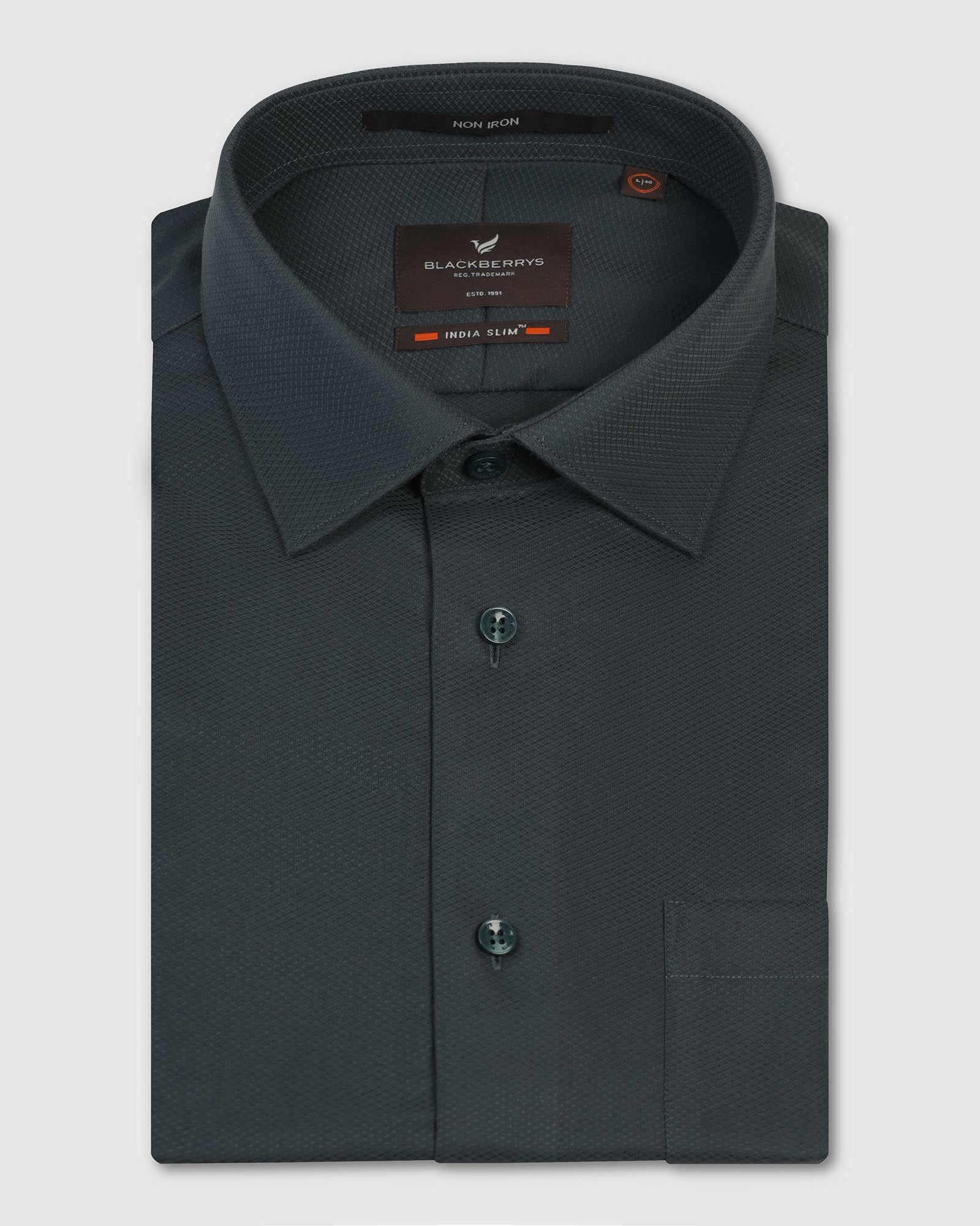 Non Iron Formal Dark Green Solid Shirt - P31
