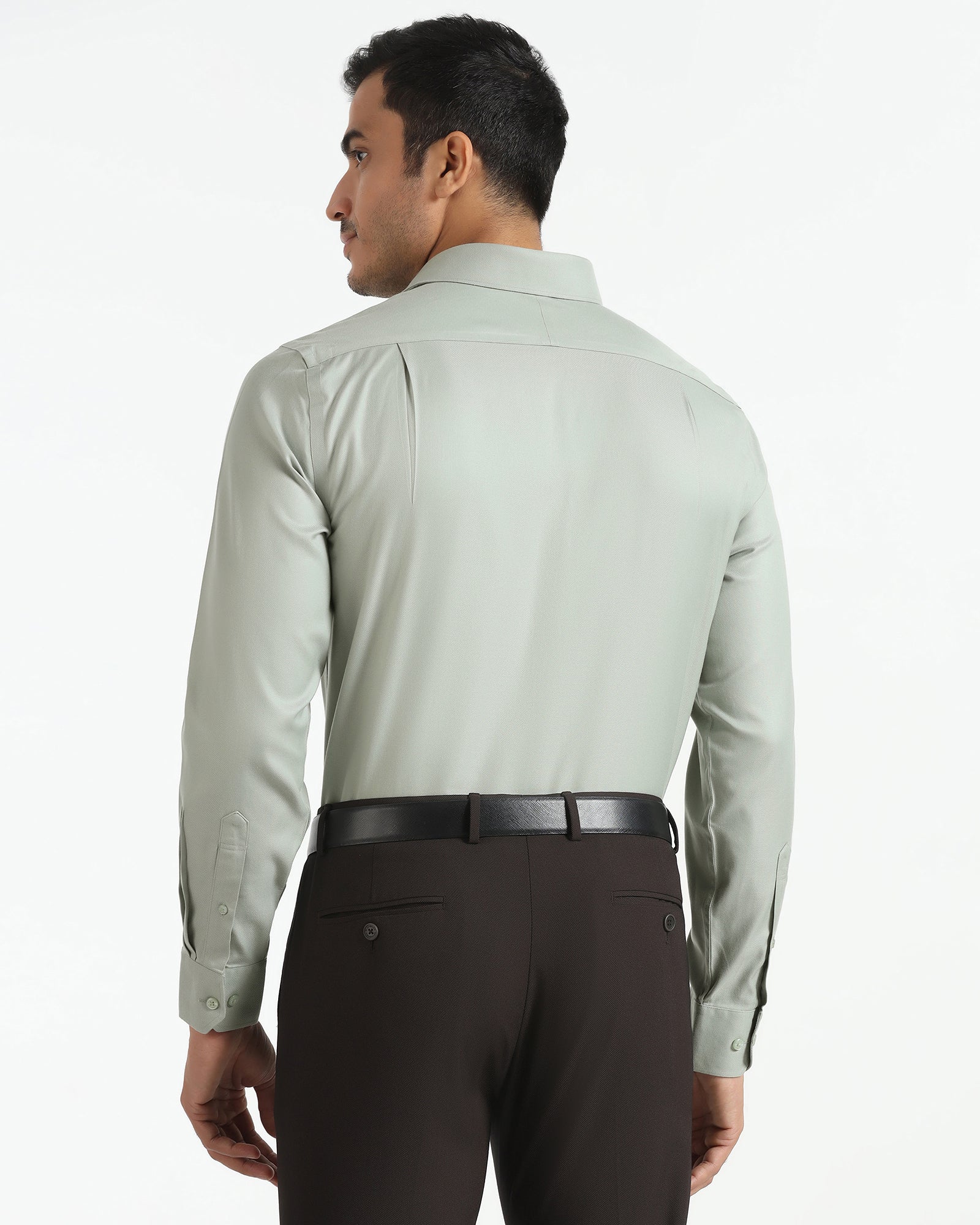 Non Iron Formal Light Green Textured Shirt - Bryan