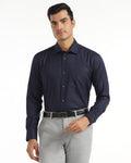 Non Iron Formal Navy Check Shirt - Wolf