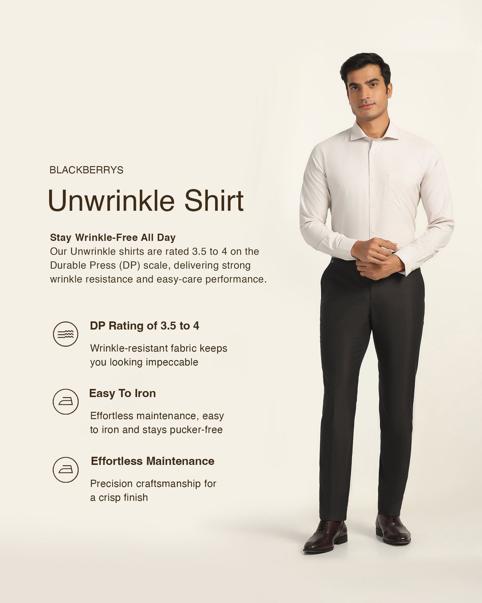 Non Iron Formal Yellow Textured Shirt - Wise