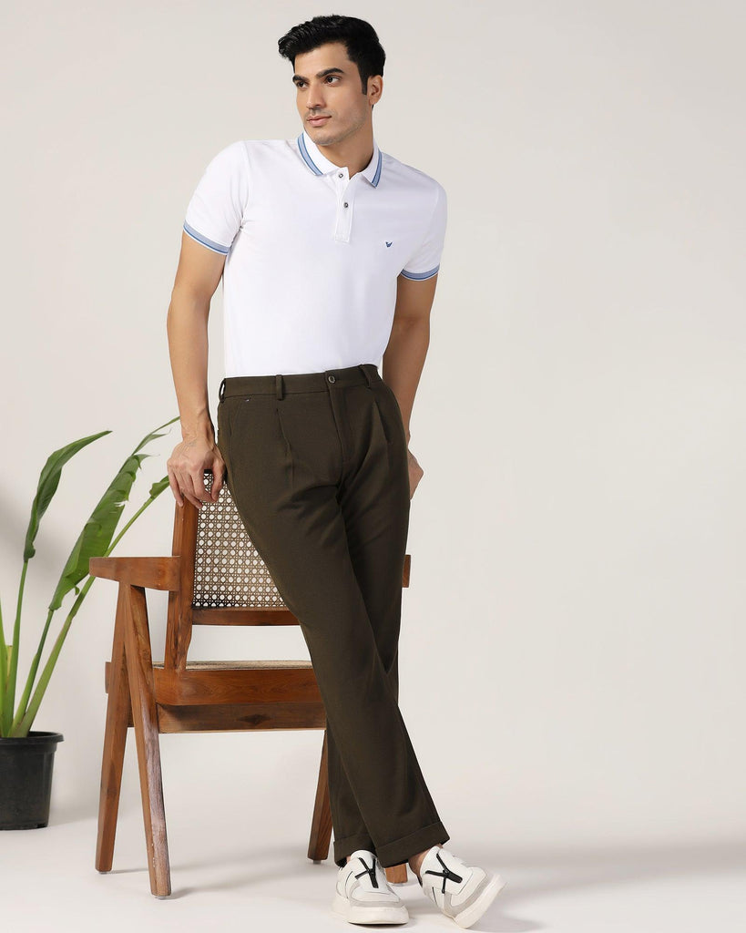 Nxt Fit Formal Brown Textured Trouser - Carens