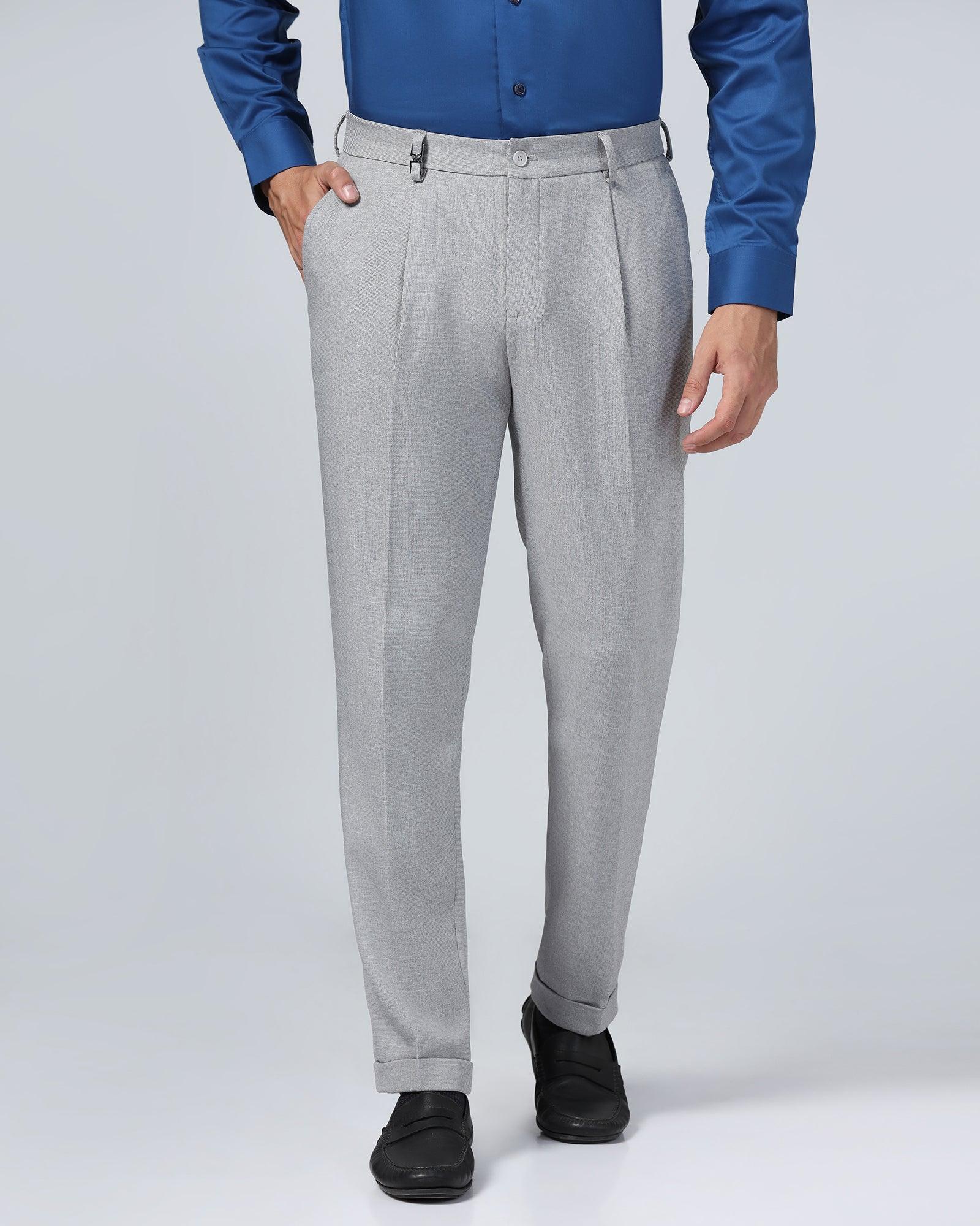 Nxt Fit Formal Grey Textured Trouser - Fronx