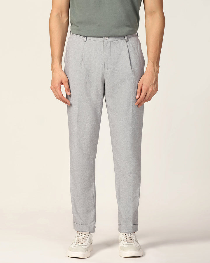 Sneaker Fit Grey Textured Pant - Fronx