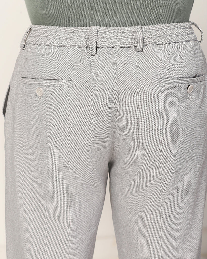 Sneaker Fit Grey Textured Pant - Fronx