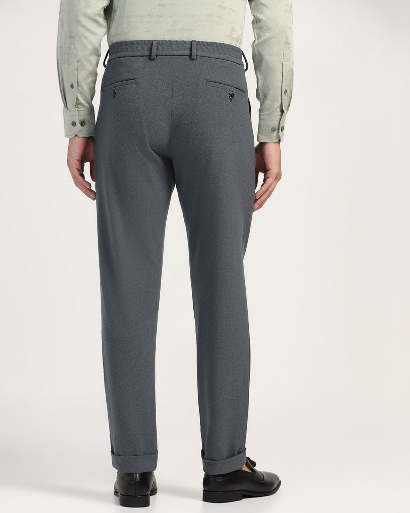 Sneaker Fit Petrol Blue Textured Pant - Carens