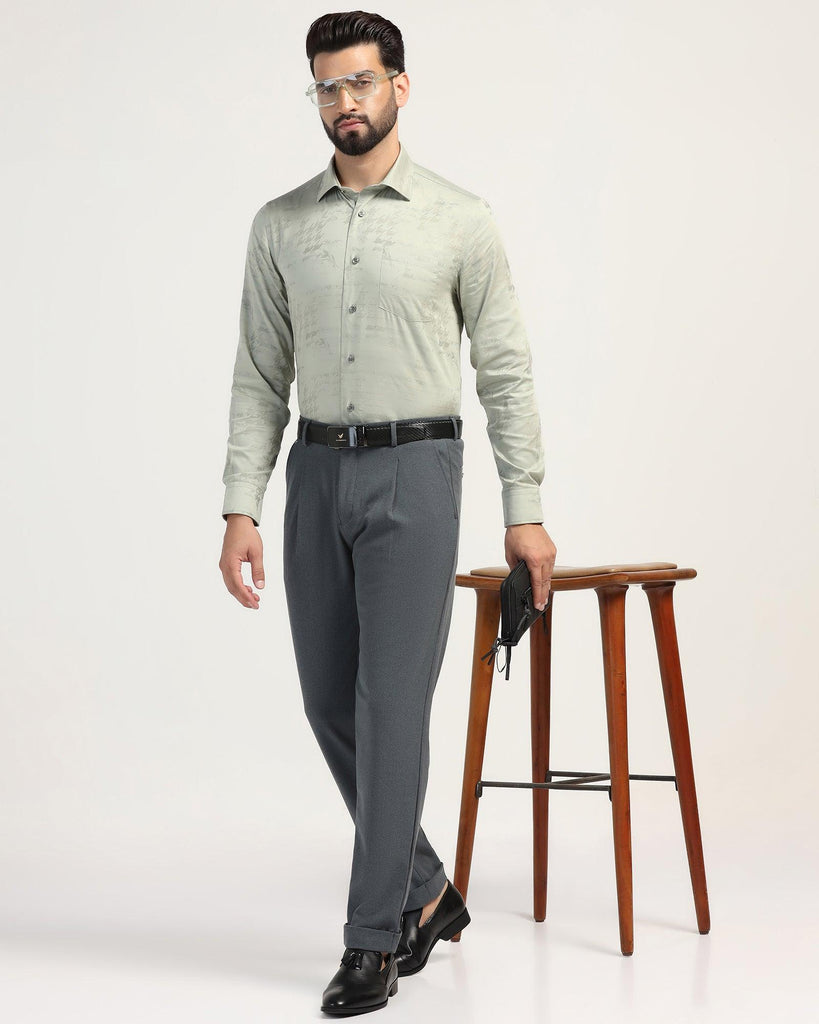 Nxt Fit Formal Petrol Blue Textured Trouser - Carens